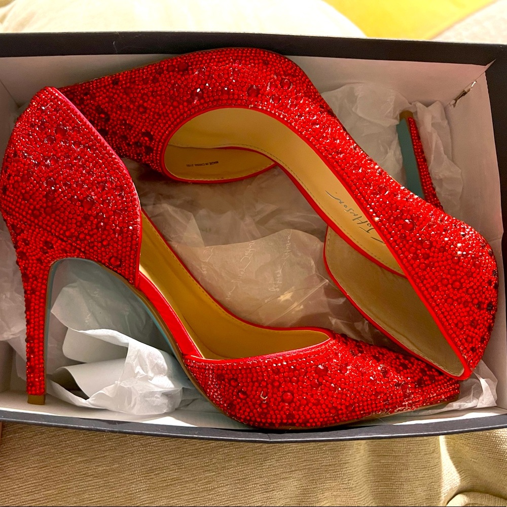 Betsy Johnson Ruby Red Pumps